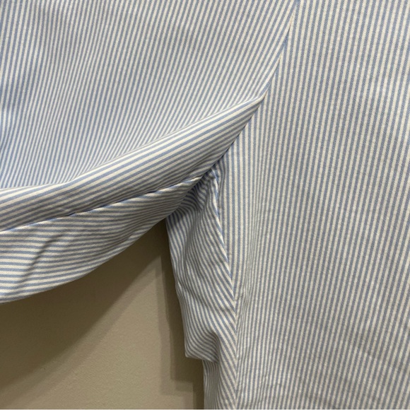 Crown & Ivy Plus Size Blue/White Seersucker Ankle Pants - Picture 6 of 9